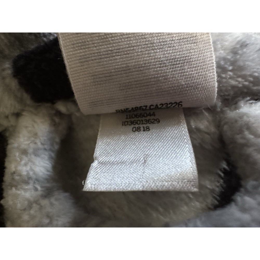 Victoria's‎ Secret PINK Robe Gray Black Logo Plush Tie Waist Cozy M/L - Picture 6 of 15